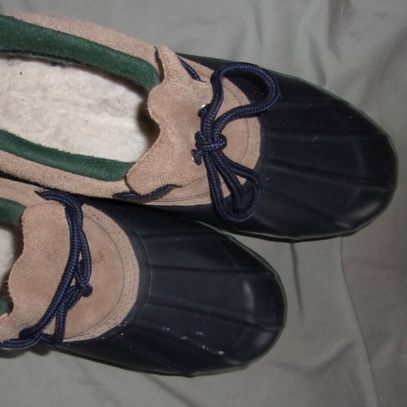 size 10 womens shoes rubber rain work boots blue ten gently used - Picture 3 of 6